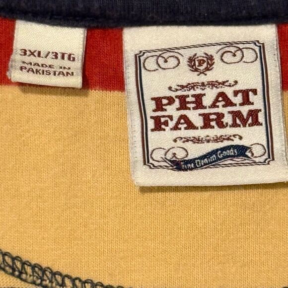 Phat Farm 3XL Polo Shirt Y2K Vintage 90s Baggy Fit Stripe Skater Retro Hip Hop - Picture 8 of 12